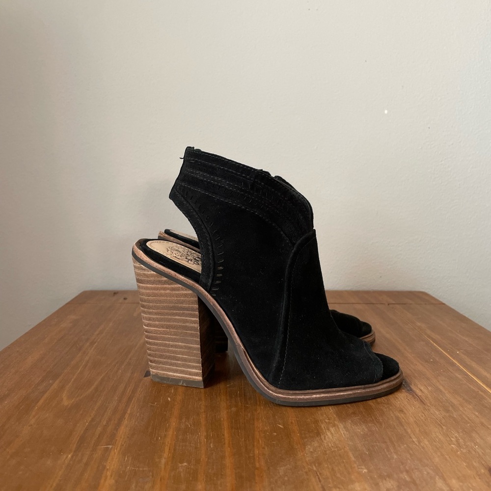 Vince Camuto Women’s Black Suede Open Toed Heeled… - image 2